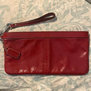 Coach-patent leather wristlet